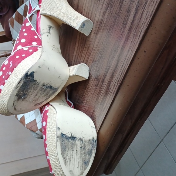 Y-not? RED AND WHITE POLKA DOT HEELS, 5", Vixen!! - Picture 5 of 8